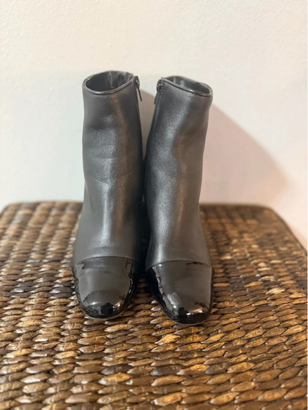 Steve Madden Eiffel Leather Cap Toe Block Heel Ankle Boots
